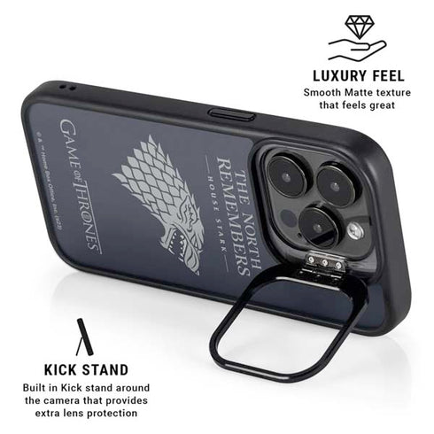 Game of Thrones: House Stark The North Remembers iPhone 15 Pro Kickstand Case